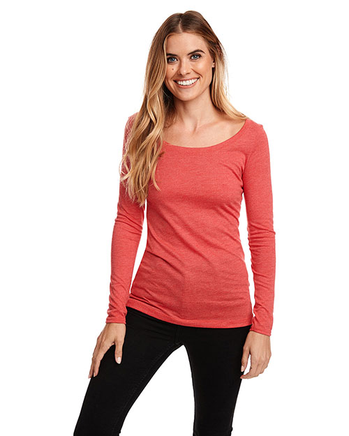 Next Level Apparel 6731 Ladies' Triblend Long-Sleeve Scoop