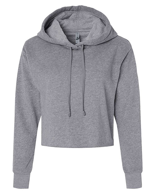 Next Level 9384 Women's Laguna Sueded Raw Edge Crop Hoodie