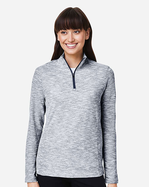 North End NE415W Women's Eclipse Jacquard Quarter-Zip Pullover