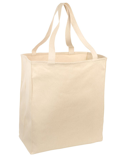 Port Authority B110  Over The Shoulder Grocery Tote Natural at bigntallapparel