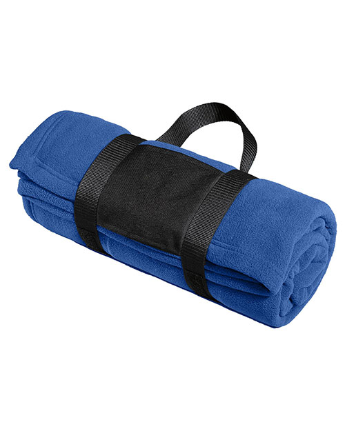 Port Authority BP20  Fleece Blanket With Carrying Strap True Royal at bigntallapparel