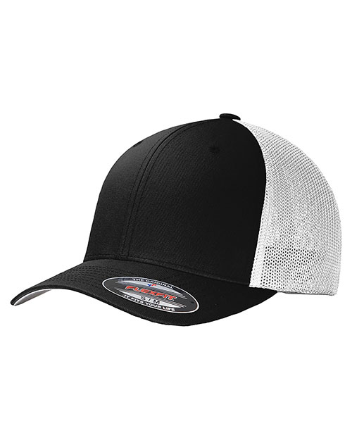 Port Authority C812  Flexfit   - Mesh Back Cap Black at bigntallapparel