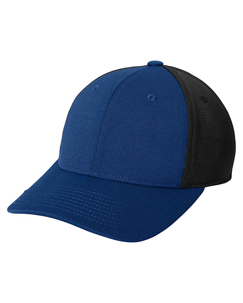 Port Authority C826  Pique Mesh Cap Tr Royal/Black at bigntallapparel