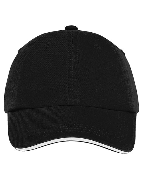 Port Authority Sandwich Bill Cap with Striped Closure.  C830