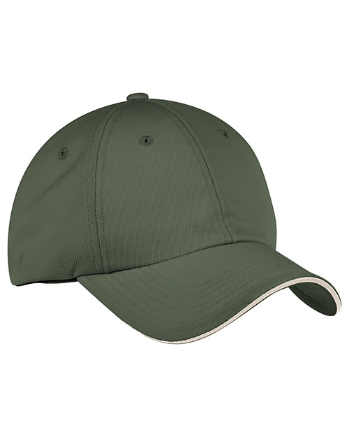 Port Authority Signature C838  Dry Zone Cap Olive/Stone at bigntallapparel