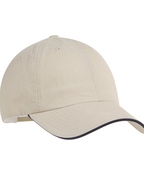 Port Authority Signature C852  Port  - Sandwich Bill Cap. Beige/Navy at bigntallapparel