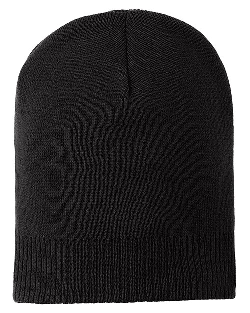 Port Authority CP95  100% Cotton Beanie Black at bigntallapparel