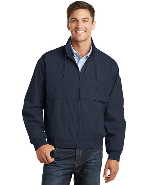 Port Authority J753 Men Classic Poplin Jacket Dark Navy/Dark Navy at bigntallapparel