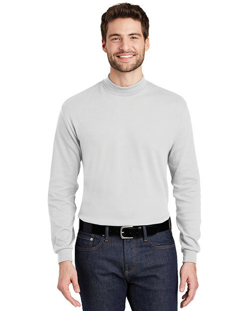 Port Authority K321 Men  Interlock Knit Mock Turtleneck White at bigntallapparel