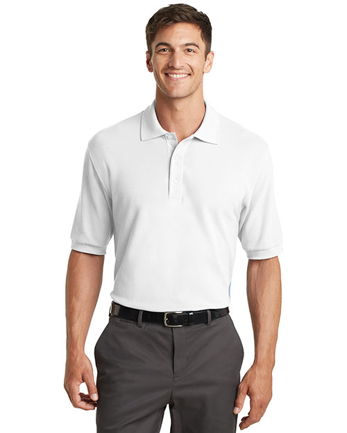 Port Authority K448 Men 100% Pima Cotton Polo Sport Shirt White at bigntallapparel
