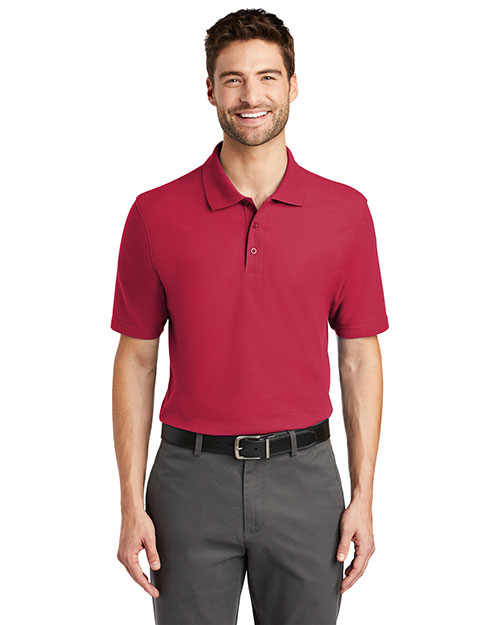 Port Authority K510 Men Stain-Resistant Sport Shirt Red at bigntallapparel