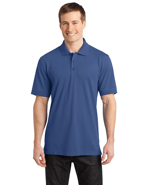 Port Authority K555 Men Stretch Pique Polo Moonlight Blue at bigntallapparel