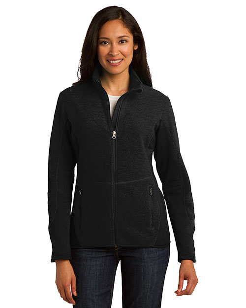 Port Authority L227 Women Rtek Pro Fleece Fullzip Jacket Black/Black at bigntallapparel