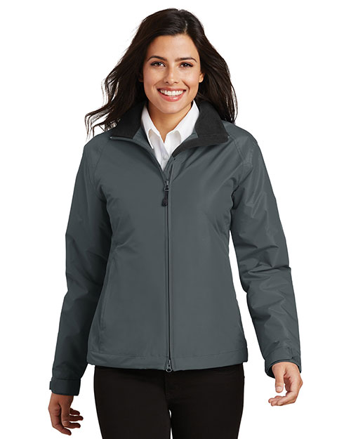 Port Authority L354 Women Challenger Jacket Steel Grey/True Black at bigntallapparel