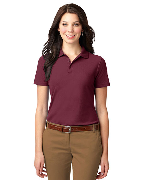 Port Authority L510 Women Stain-Resistant Polo Burgundy at bigntallapparel