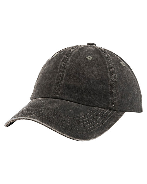 Port Authority LPWU  Wogarment Washed Cap Black at bigntallapparel