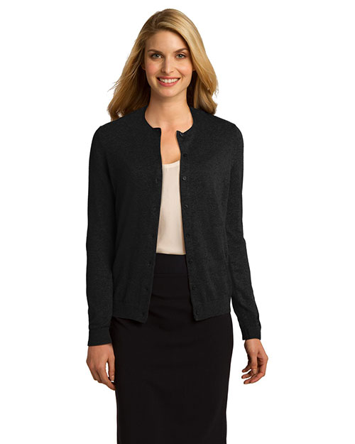 Port Authority LSW287 Women Cardigan Black at bigntallapparel