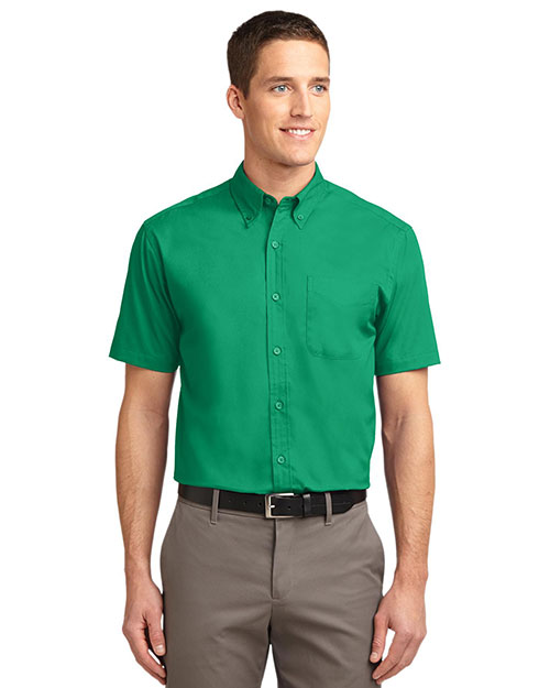 Port Authority S508 Men Short Sleeve Easy Care Dress Shirt Court Green at bigntallapparel