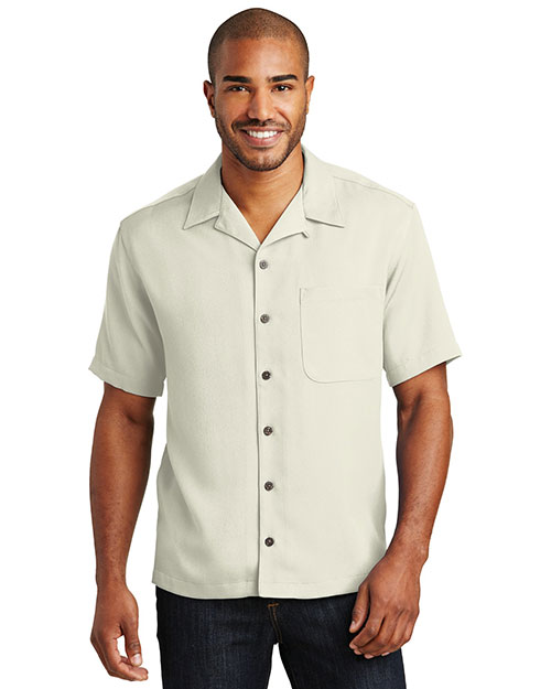 Port Authority S535 Men Easy Care Camp Shirt Ivory at bigntallapparel