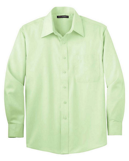 Port Authority S638 Men Long Sleeve Non Iron Twill Shirt Green Mist at bigntallapparel