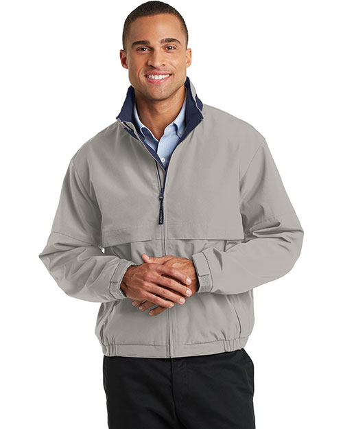 Port Authority TLJ764 Men Tall Legacy? Jacket Stone/Dk Navy at bigntallapparel