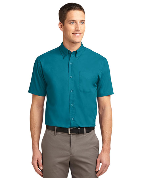 Port Authority TLS508 Men Tall Short Sleeve Easy Care Shirt Teal at bigntallapparel