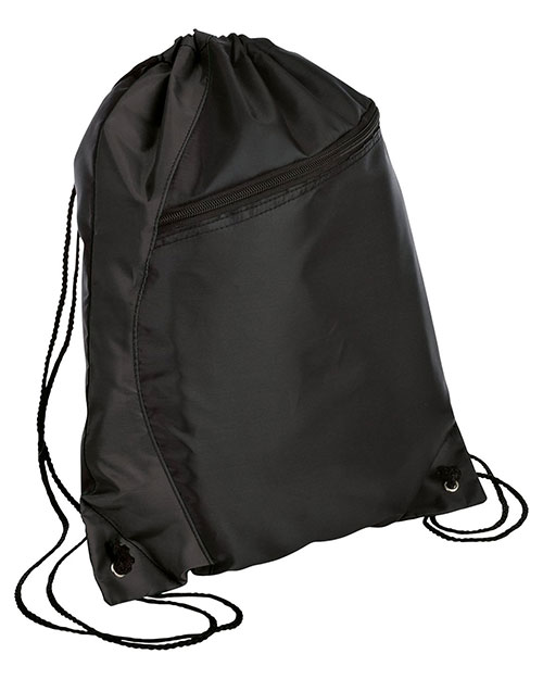 Port & Company BG80  Colorblock Cinch Pack Black/Black at bigntallapparel