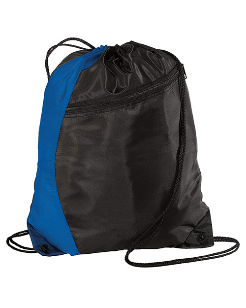 Port & Company BG80  Colorblock Cinch Pack Royal/Black at bigntallapparel