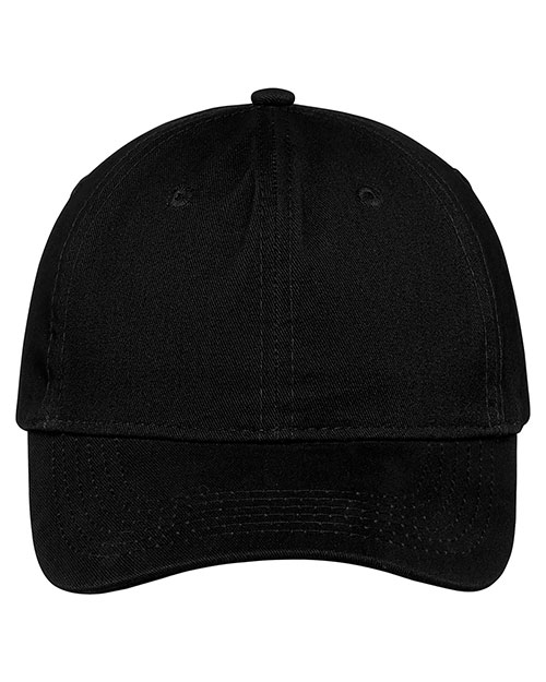 Port & Company CP77  Brushed Twill Low Profile Cap Black at bigntallapparel