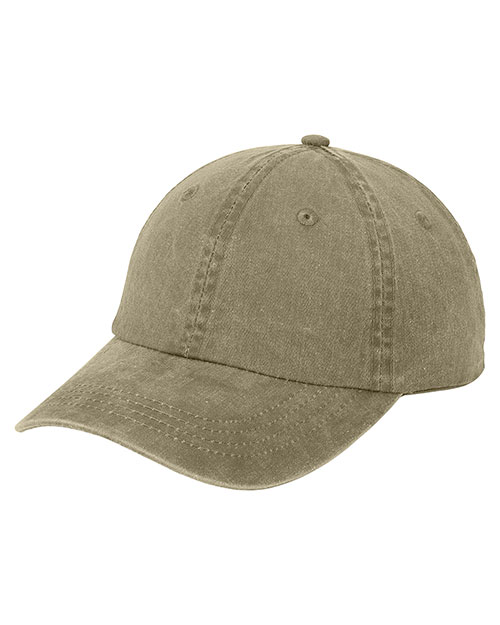Port & Company CP84  Pigment Dyed Cap Khaki at bigntallapparel