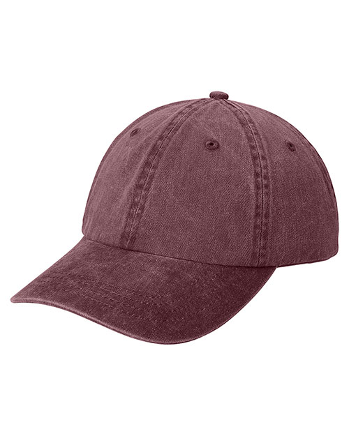 Port & Company CP84  Pigment Dyed Cap Maroon at bigntallapparel