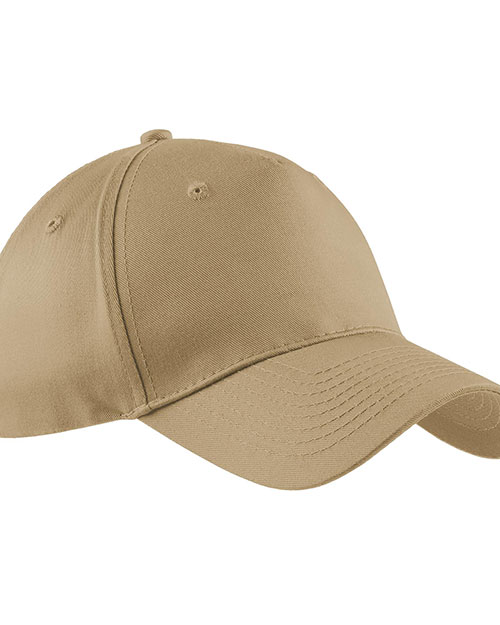 Port & Company CP86  5 Panel Twill Cap Khaki at bigntallapparel