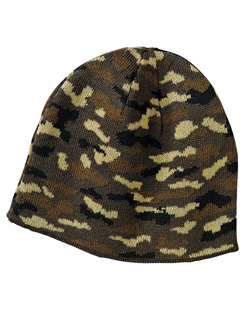Port & Company CP91C  Camo Beanie Cap Military Camo at bigntallapparel