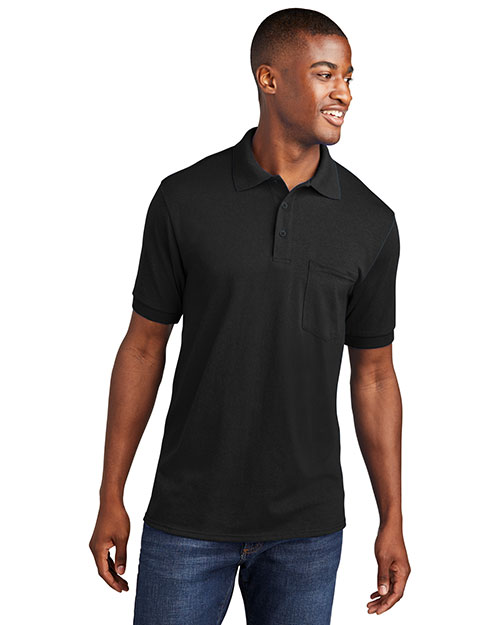 Port & Company KP55P Men 5.5ounce Jersey Knit Pocket Polo Jet Black at bigntallapparel