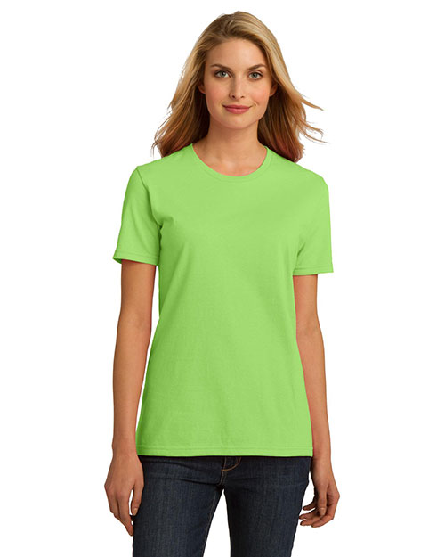 Port & Company LPC150ORG Women Essential 100% Organic Ring Spun Cotton Tshirt Lime at bigntallapparel