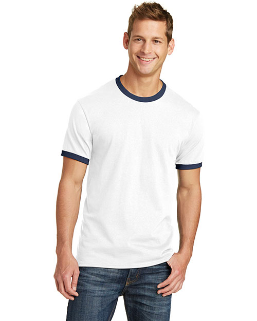 Port & Company Core Cotton Ringer Tee.  PC54R