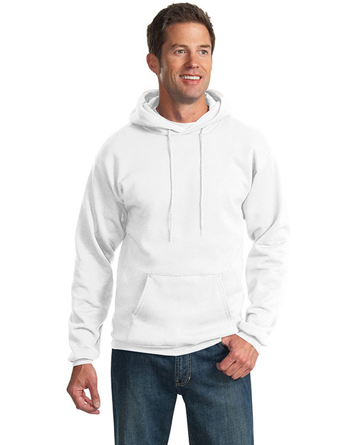 Port & Company PC90H Men Pullover Hoodie Sweatshirt White at bigntallapparel