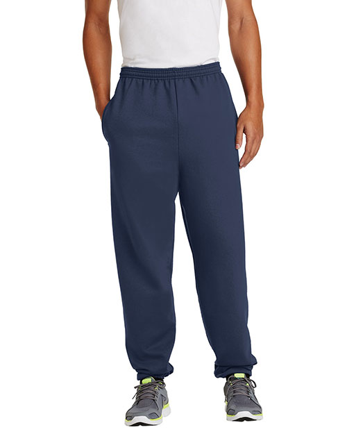 Port & Company PC90P Men Sweatpant With Pockets Navy at bigntallapparel