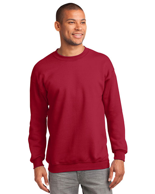 Port & Company PC90T Men Tall Ultimate Crewneck Sweatshirt Red at bigntallapparel