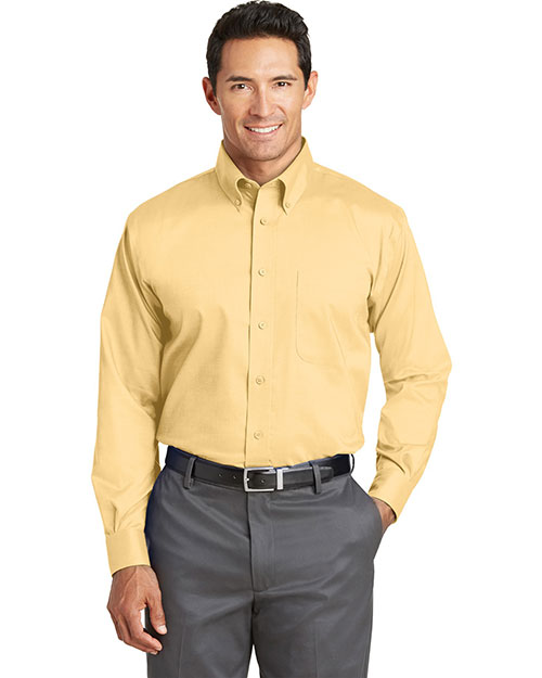 Red House RH37 Men Nailhead Non Iron Button Down Shirt Yellow at bigntallapparel