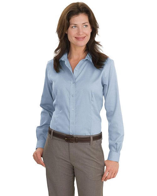 Red House RH47 Women Nailhead Non-Iron Button-Down Shirt Slate Blue at bigntallapparel