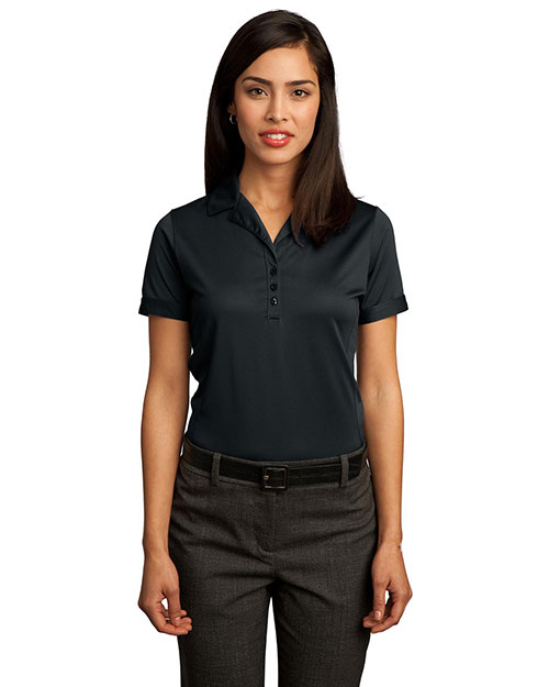 Red House RH50 Women Contrast Stitch Performance Pique Polo Black at bigntallapparel