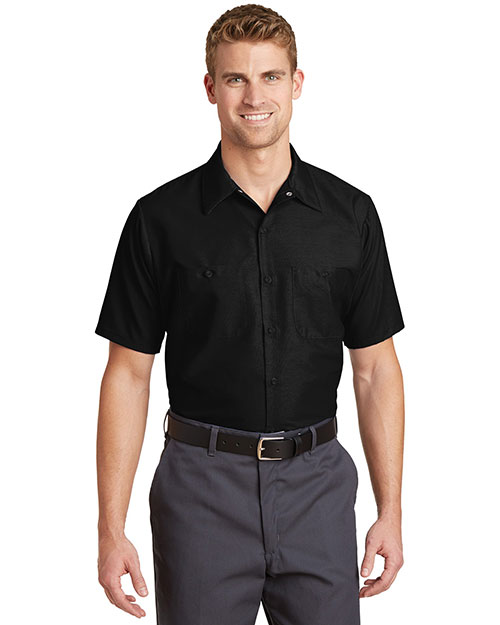 Cornerstone SP24 Men Short Sleeve Industrial Work Shirt Black at bigntallapparel