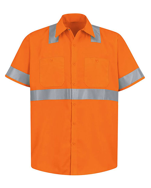 Red Kap SS24HVT High Visibility Safety Short Sleeve Work Shirt Tall Sizes