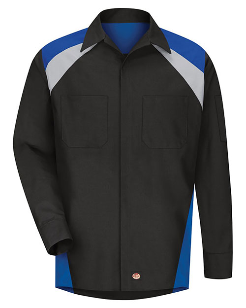 Red Kap SY18L Long Sleeve Tri-Color Shop Shirt - Long Sizes