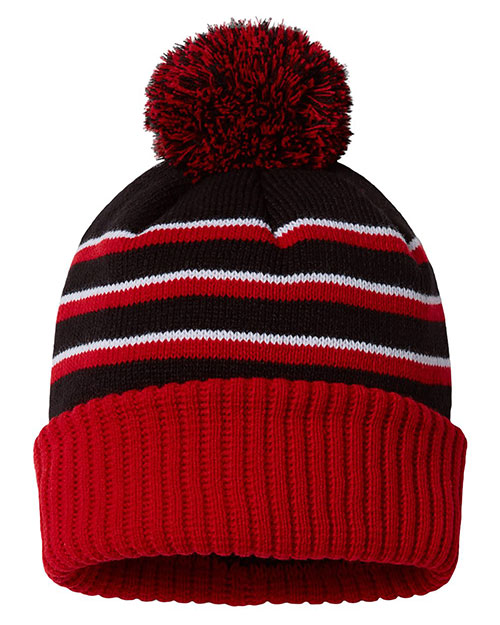 Richardson 134  Stripe Pom Cuffed Beanie