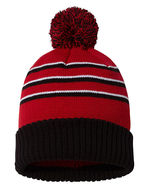 Richardson 134  Stripe Pom Cuffed Beanie