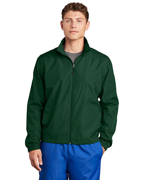 Sport-Tek JST70 Men New   Fullzip Wind Jacket Forest Green at bigntallapparel