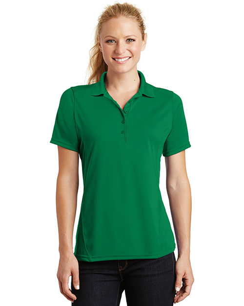 Sport-Tek L475 Women Dry Zone Raglan Accent Polo Kelly Green at bigntallapparel