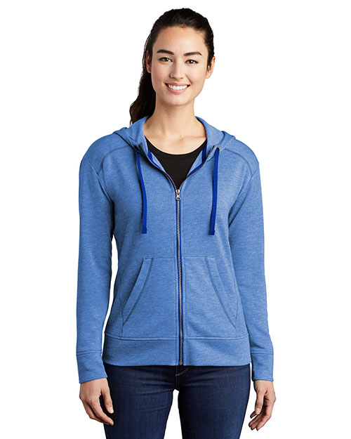 Sport-Tek Ladies PosiCharge Tri-Blend Wicking Fleece Full-Zip Hooded Jacket LST293